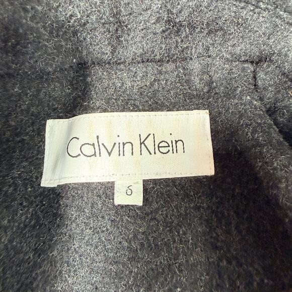Calvin Klein Women's Black Warm Winter Wool Blend Pea Coat Button Up Size 6 - Picture 7 of 11